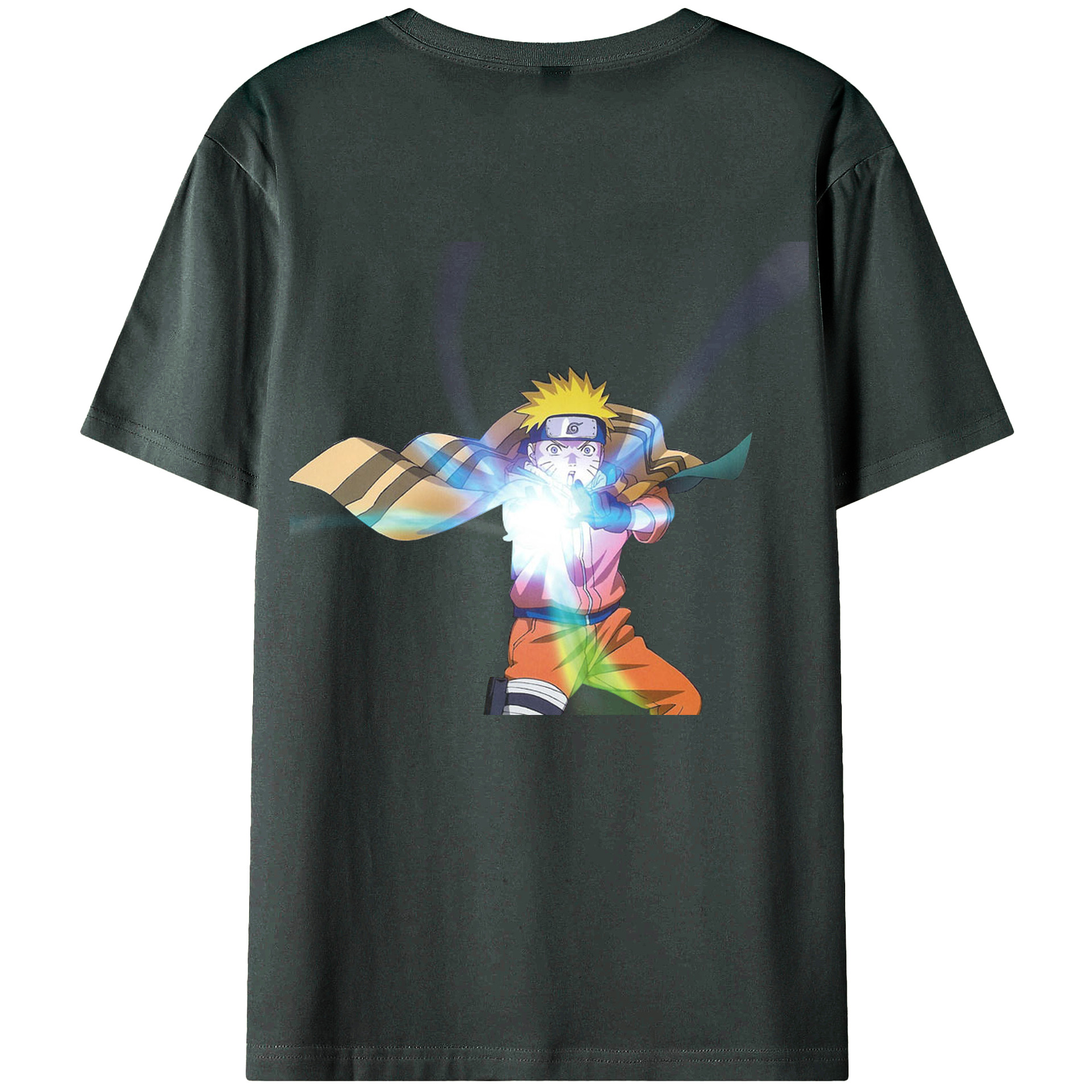 （画像用） NARUTO -ナルト- うずまき ナルト Uzumaki Naruto 綿100％ メンズ半袖Tシャツ（バックプリント） 通気性